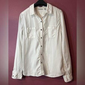 Halogen | Women Western Shirt Soft long sleeve white button up NWOT